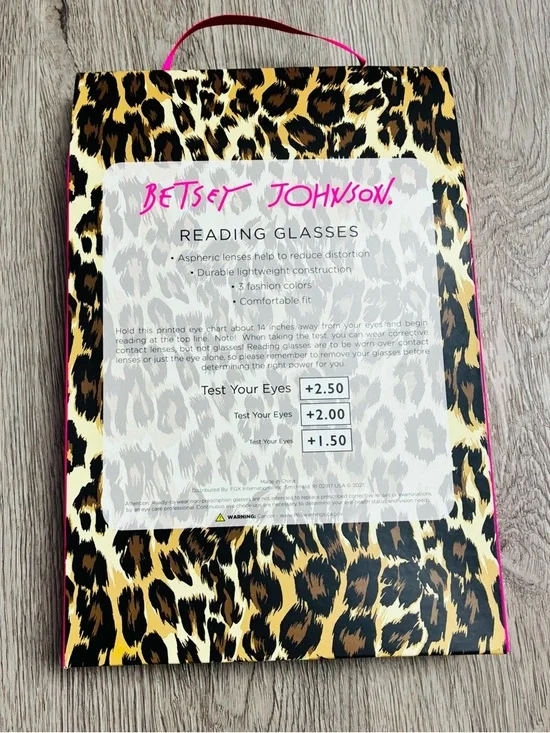 Betsey Johnson Reading Glasses 3-Pack - Black, Tortoise, Leopard +1.50 - Picture 3 of 3